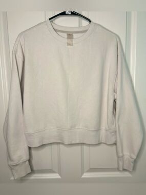 Harmony Balance Cream Cropped Sweatshirt crewneck